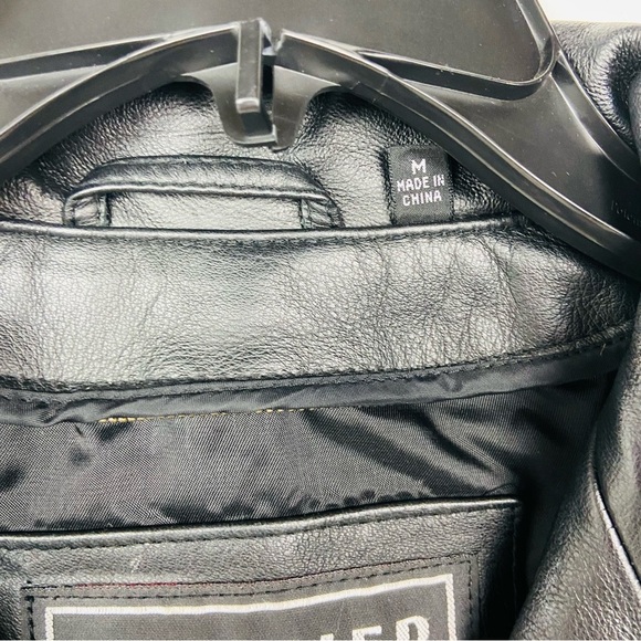 LEATHER LIMITED black genuine leather wrap jacket size medium - Picture 8 of 13